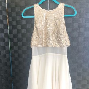 White and Gold Homecoming/Cocktail Dress